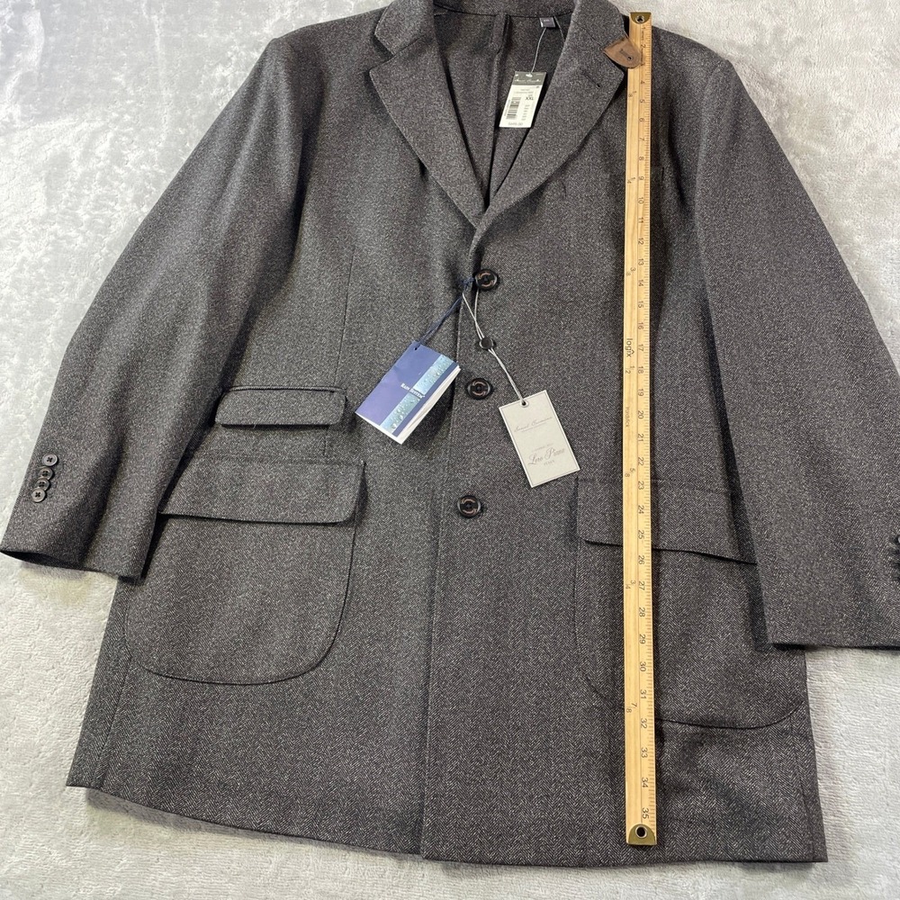Loro Piana Daniel Cremieux Coat‎ Men XXL Wool Rain System Herringbone Italy - Picture 7 of 12